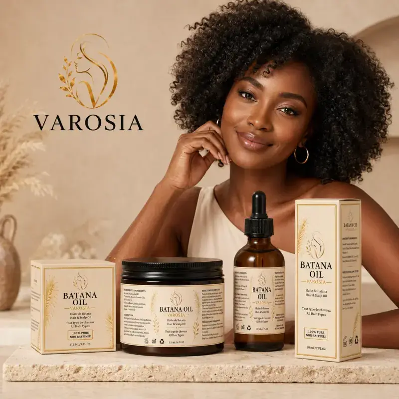 Femme aux cheveux crépus avec la gamme Varosia
